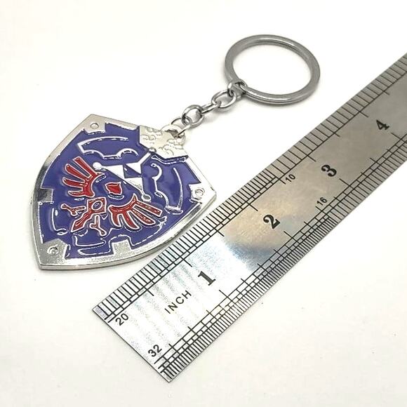 Stainless Legend of Zelda Master Sword & Shield Necklace Keychain Gift Set - NEW - Picture 6 of 8